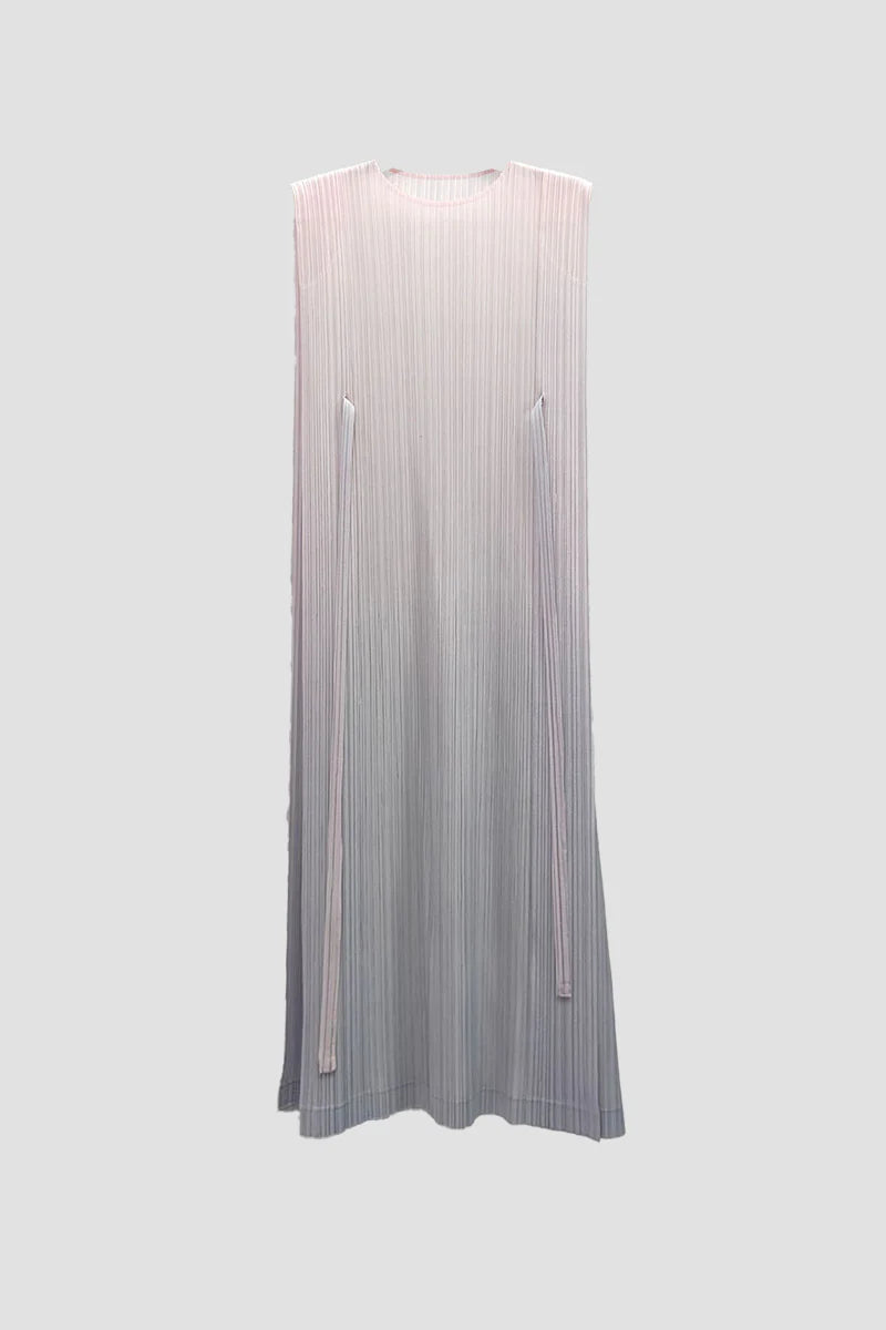 Ombre Pleated Sleeveless Midi Dress
