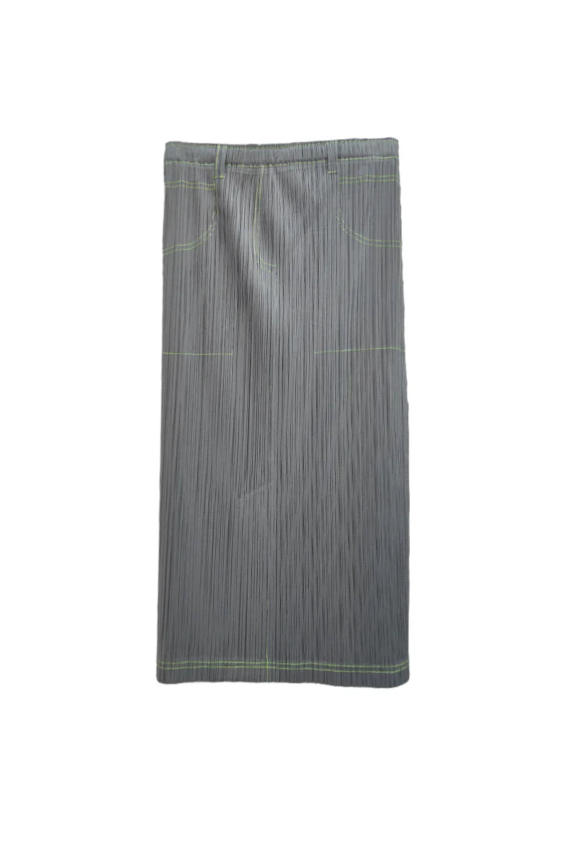 Designer Inspired Pleated Pull-On Midi Skirt