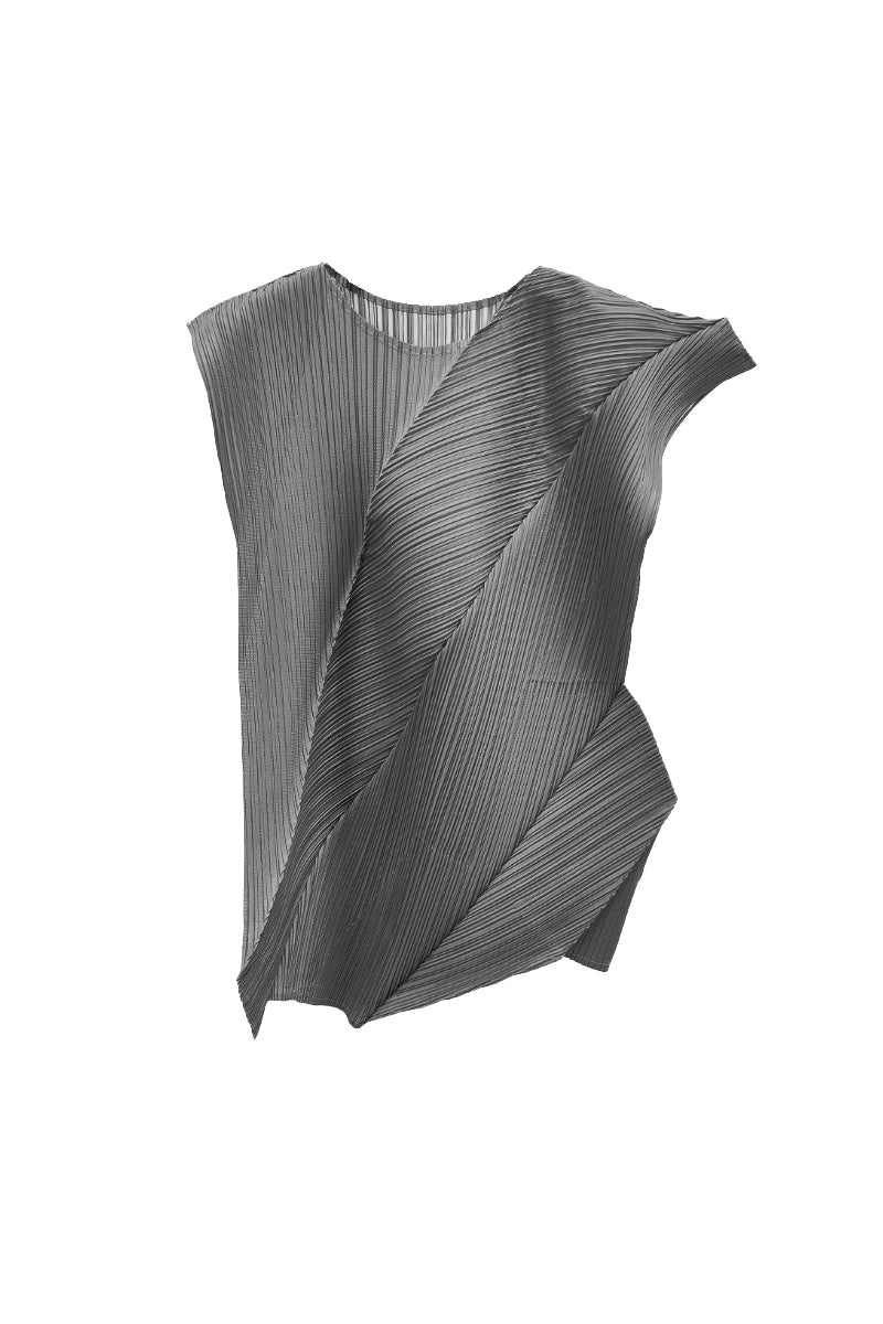 Designer Inspired Pleated Cap-Sleeve Top